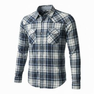 Buffalo David Bitton Mens Sierra Plaid long sleeve Casual Shirt Blue new XL